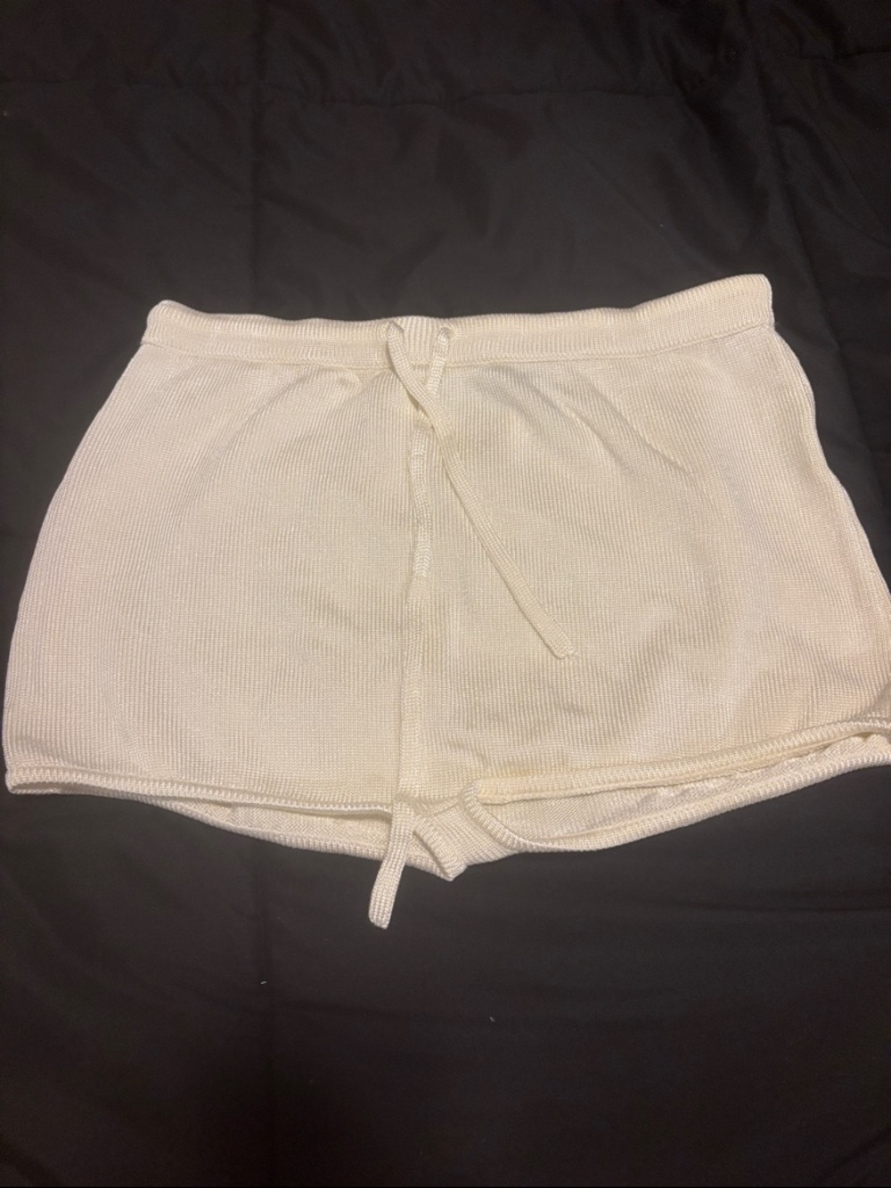Aya Muse Knit Drawstring Shorts — Cream